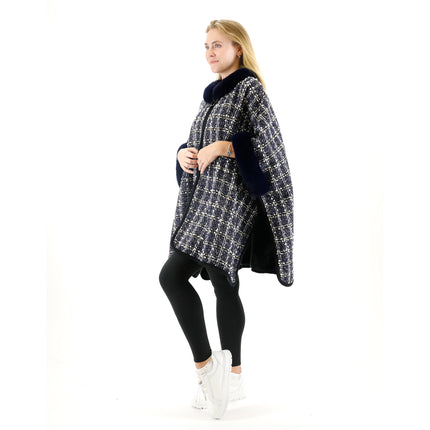 Check Pattern Fur Shawl SW3720-1 (1PC)