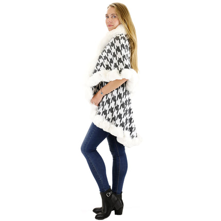 STAR PATTERN FUR DOUBLE LAYER SHAWL P3111 (6PC)