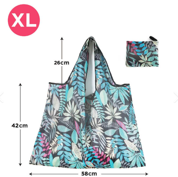 Large Foldable Tote Nylon Reusable Grocery Bags 12Pack JB6119-7 (12PC)