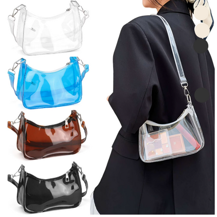 Women Transparent Tote Shoulder Bag JB6206-1 (12PC)