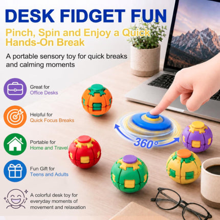 Press to Spin Fidget Spinner HelixCore Rotating Stress Ball Fidget Toy JT6723-4 (12PC)