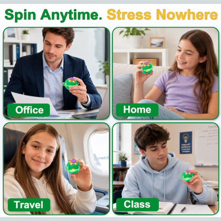 Press to Spin Fidget Spinner HelixCore Rotating Stress Ball Fidget Toy JT6723-5 (24PC)