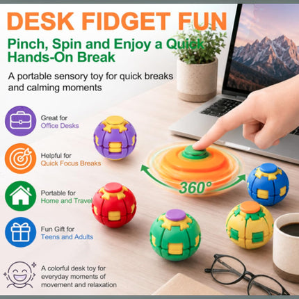 Press to Spin Fidget Spinner HelixCore Rotating Stress Ball Fidget Toy Y845 (24PC)