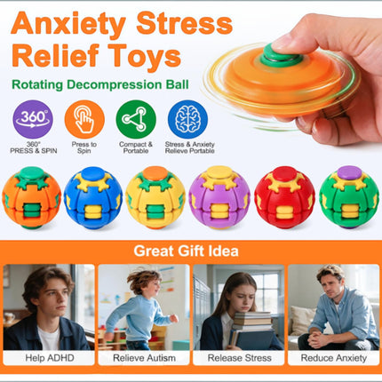 Press to Spin Fidget Spinner HelixCore Rotating Stress Ball Fidget Toy Y845 (24PC)