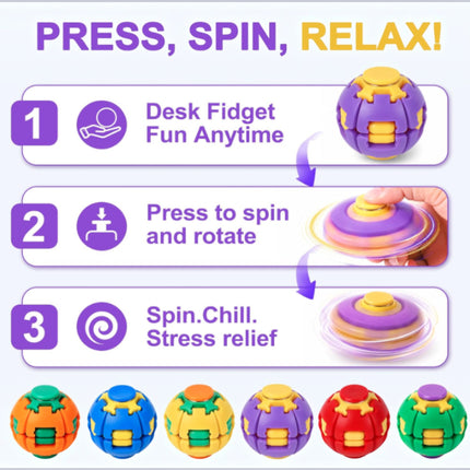 Press to Spin Fidget Spinner HelixCore Rotating Stress Ball Fidget Toy ME364 (24PC)