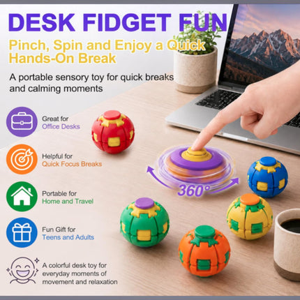 Press to Spin Fidget Spinner HelixCore Rotating Stress Ball Fidget Toy ME364 (24PC)