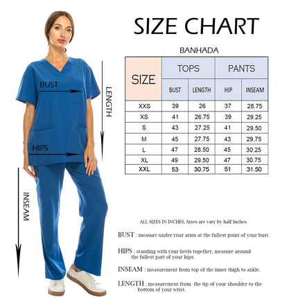 WOMEN'S SCRUBS MEDICAL NURSING UNIFORM SET UN0147HG (MIN 6 SET)