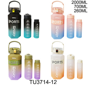 MOTIVATIONAL FITNESS SPORTS WATER BOTTLE 3 SETS 3714-12 (12SET)