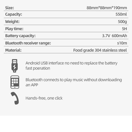 Bluetooth Speaker Tumbler TU3725 (1PC)