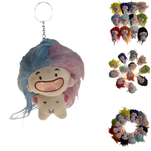 Funny Hair Zodiac Sign Naked Doll Key Chain TY31123-6 (12PC)
