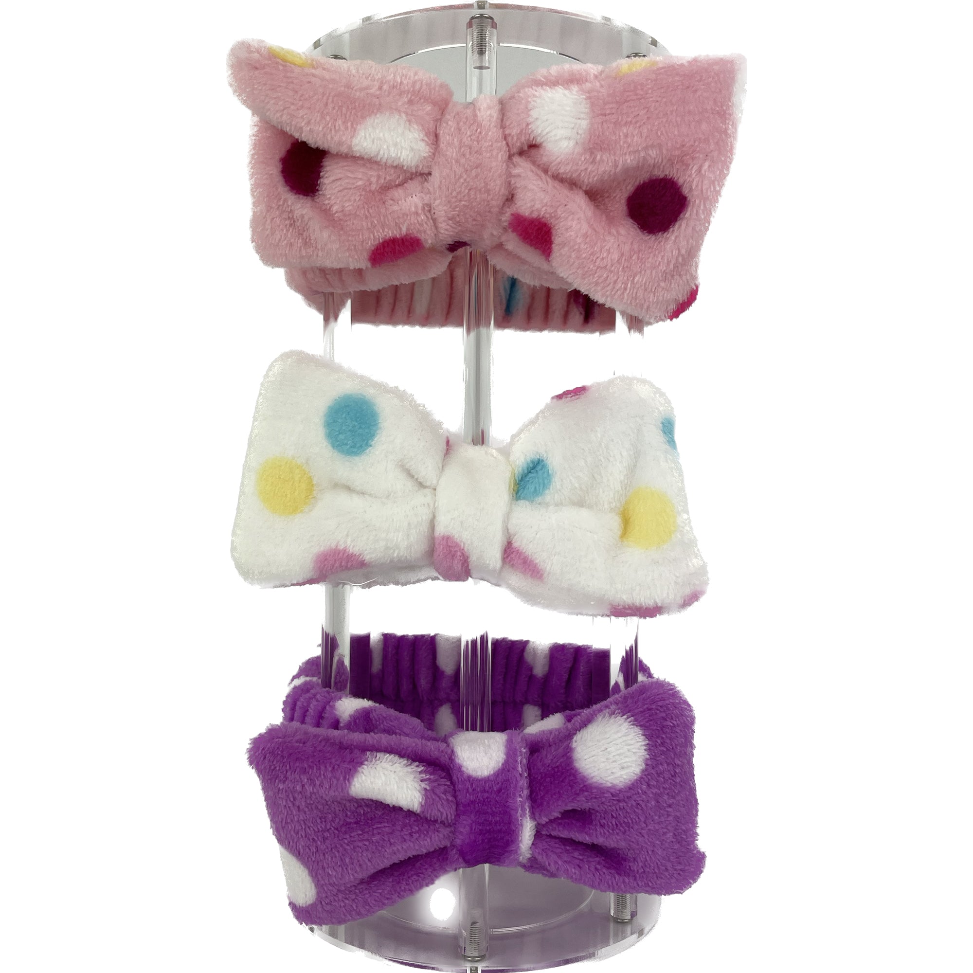 CUTE DOT RIBBON SPA HEADWRAP 0315-18 (12PC)
