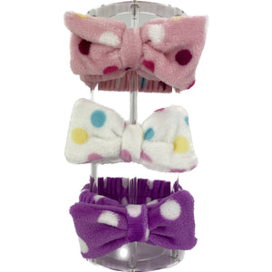 CUTE DOT RIBBON SPA HEADWRAP 0315-18 (12PC)