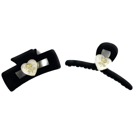 Heart Charm Suede Claw Clip JC3315-90 (12PC)
