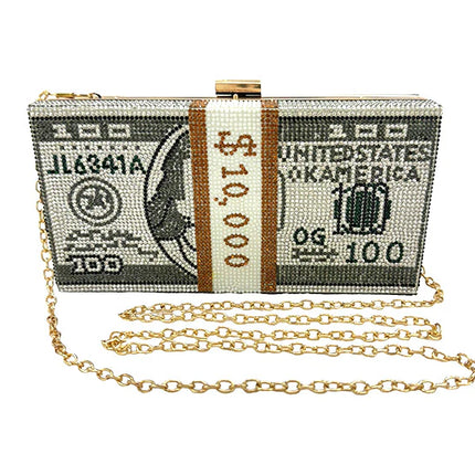 Dollar Graphic Rhinestone Evening Bag FB7246 (1PC)