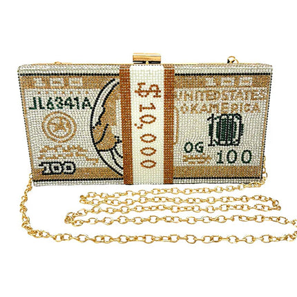 Dollar Graphic Rhinestone Evening Bag FB7246 (1PC)