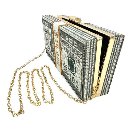 Dollar Graphic Rhinestone Evening Bag FB7246 (1PC)