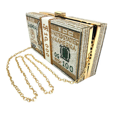 Dollar Graphic Rhinestone Evening Bag FB7246 (1PC)