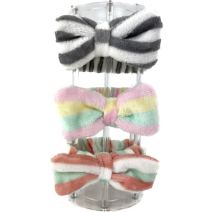 CUTE STRIPE PATTERN RIBBON SPA HEADWRAP 0315-20 (12PC)
