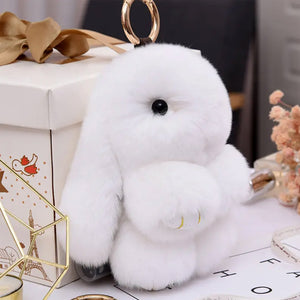 LARGE RABBIT POM POM KEYCHAIN 0225-6 (12PC)