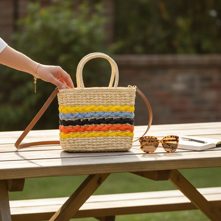 Rattan Beach Tote Shoulder Bag  BG4225-1 (1PC)