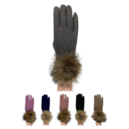 Women's Faux Fur Gloves GL149 (12PAIR)