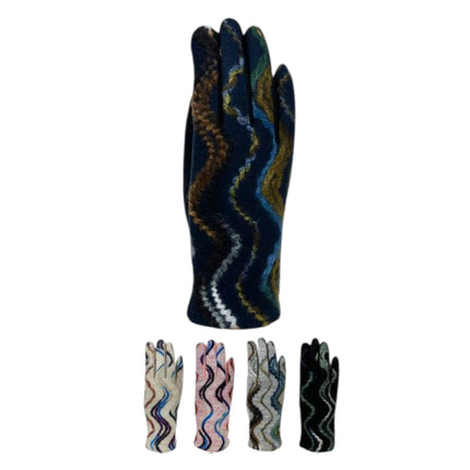 Women's Wave Pattern Winter Gloves GL188 (12PAIR)