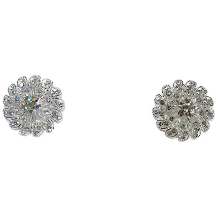 Rhinestone Flower Brooch BC0427-10 (12PC)