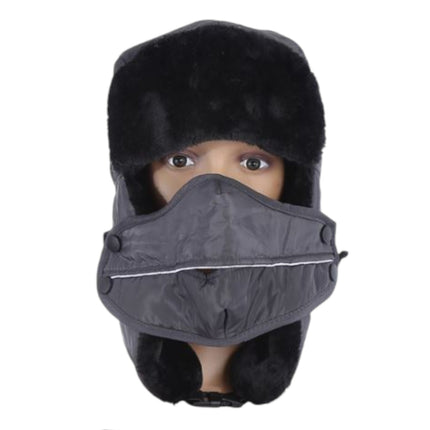 Winter Hat With Faux Fur Bomber Hat with Face Cover H207-2 (12PC)