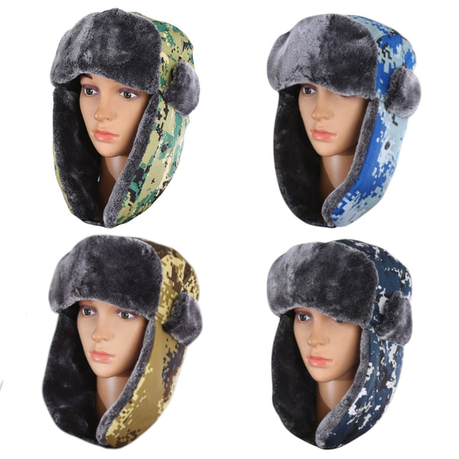 Camo Winter Hat With Lining H207 (12PC)
