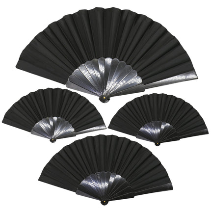 Black On Black Frame Hand Held Folding Fan JF6323-20 (12PC)