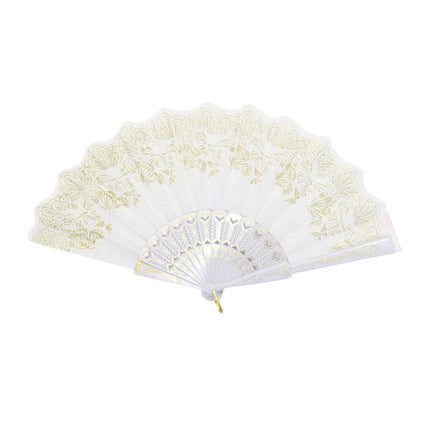 Colorful Butterfly Floral Glitter Handheld Folding Fan FNSZ-01 (12PC)
