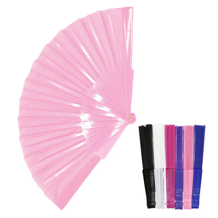 Solid Color Hand Held Folding Fan JF6323-1 (12PC)