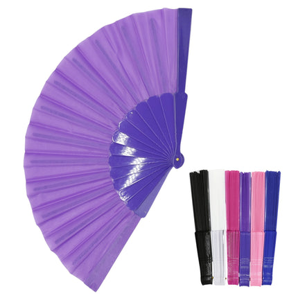 Solid Color Hand Held Folding Fan JF6323-1 (12PC)