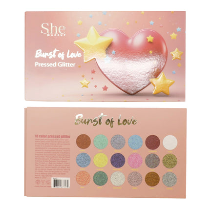S. He 18 Color Pressed Glitter Palette PG02 (6PK)