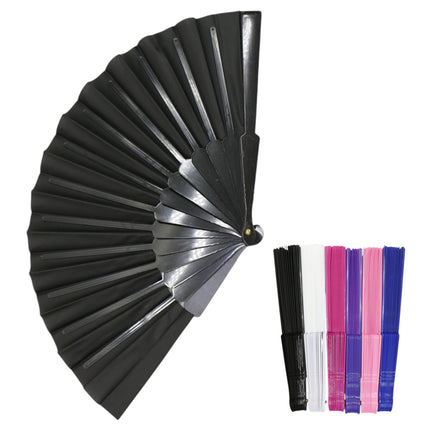 Solid Color Hand Held Folding Fan JF6323-1 (12PC)