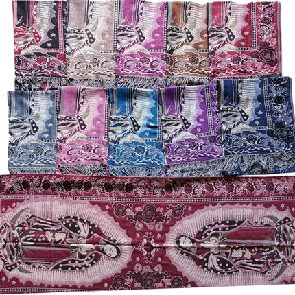 Metallic Pashmina Our Lady of Guadalupe SCF3719-28 (12PC)