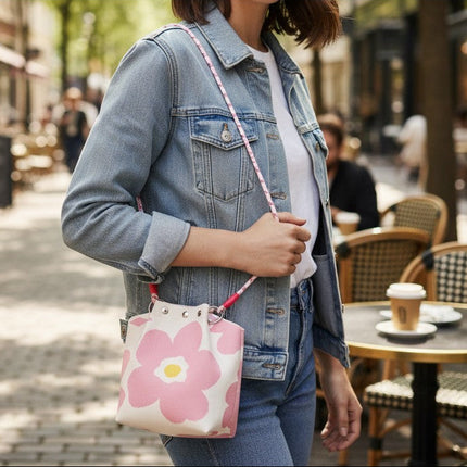 Flower Pattern Women's Knitted Bucket Bag JB6316-9 (12PC)