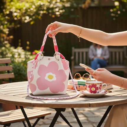 Flower Pattern Women's Knitted Bucket Bag JB6316-9 (12PC)