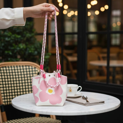 Flower Pattern Women's Knitted Bucket Bag JB6316-9 (12PC)