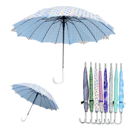 Double Layered Adults Floral 16 Panel Umbrella UM6011 (12PC)