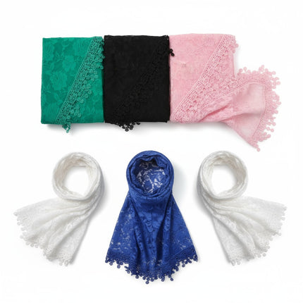 Rose Pattern Lace Scarves SS629 (12pcs)