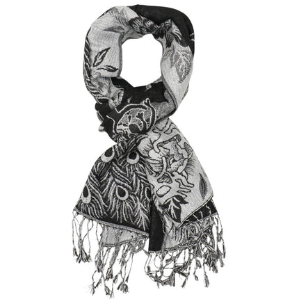 Metallic Pashmina Peacock  SCF4815-14 (12PC)