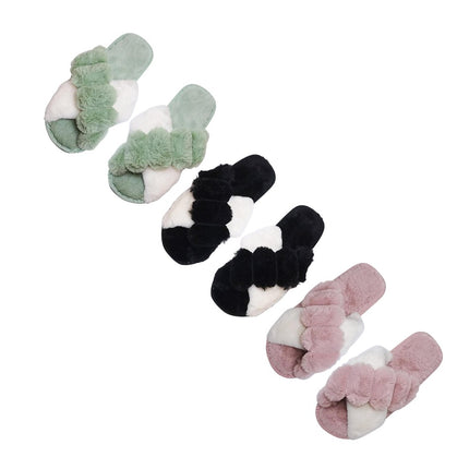 Pom Pom Fluffy Home Slide Slippers SS3429-49 (12PAIR)
