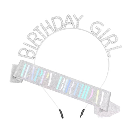 Happy Birthday Sash With Birthday Girl Tiara For Women HP5218-1 (12PC)