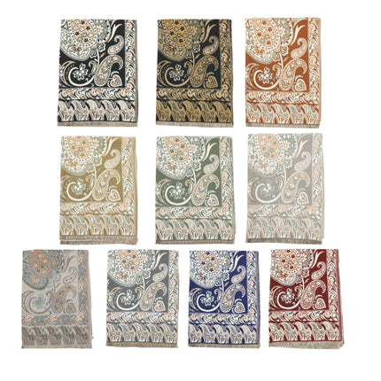 Cashmere Feel Winter Reversible Paisley Scarves SCF5726-51 (12PC)
