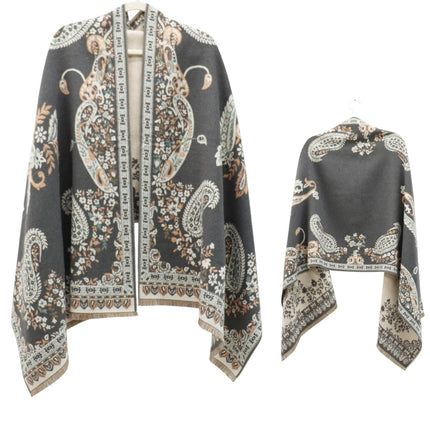 Cashmere Feel Winter Reversible Floral Paisley Scarves SCF5726-52 (12PC)