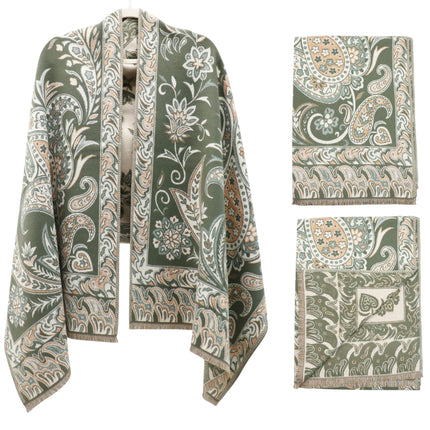 Cashmere Feel Winter Reversible Paisley Scarves SCF5726-51 (12PC)