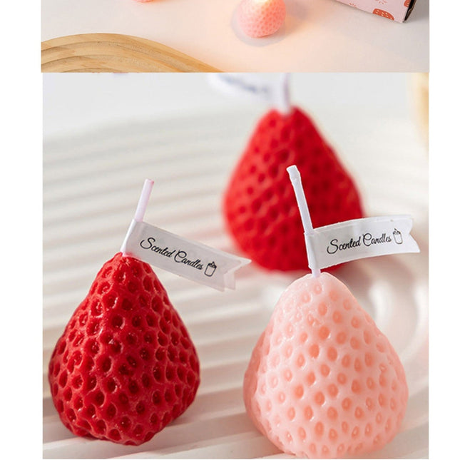 Strawberry Shaped Scented Candle C-26 (12Packs)