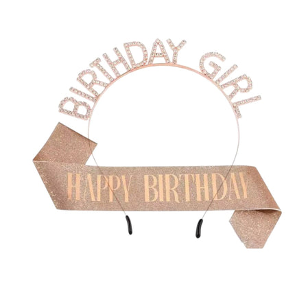 Happy Birthday Sash With Birthday Girl Tiara For Women HP5218-1 (12PC)