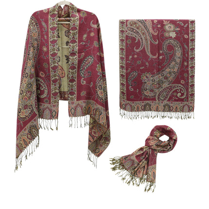 Metallic Pashmina Paisley Pattern SCF3719-30 (12PC)